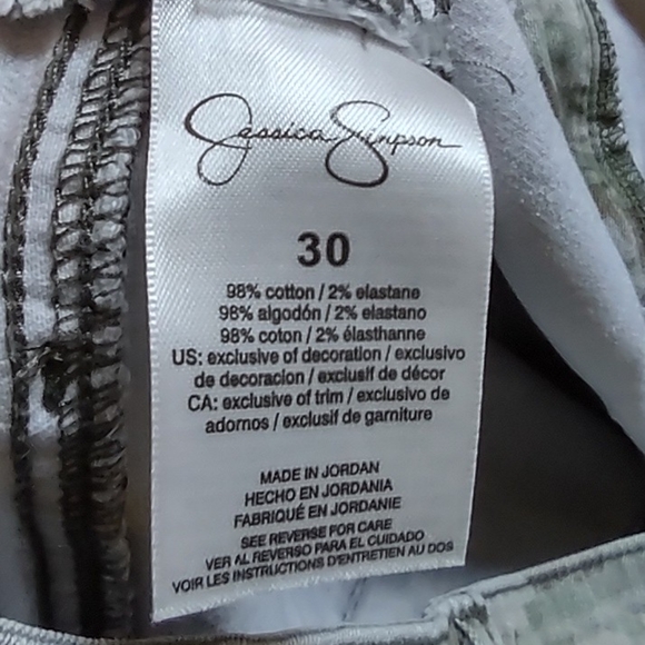 Jessica Simpson Camo Stretch Zipper Jeans Metal button - Picture 7 of 12